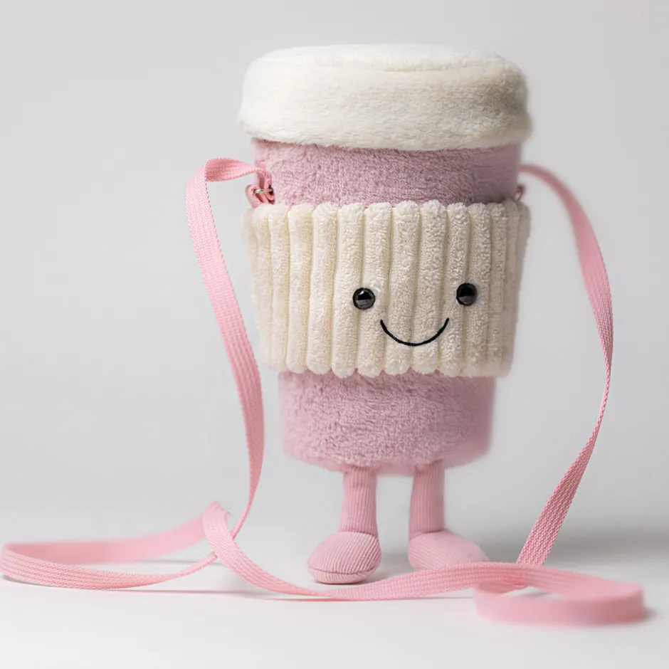 Amuseables Coffee-To-Go Pink Bag*Jellycat New