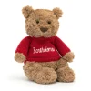 Bartholomew Bear with Personalised Red Jumper*Jellycat Clearance