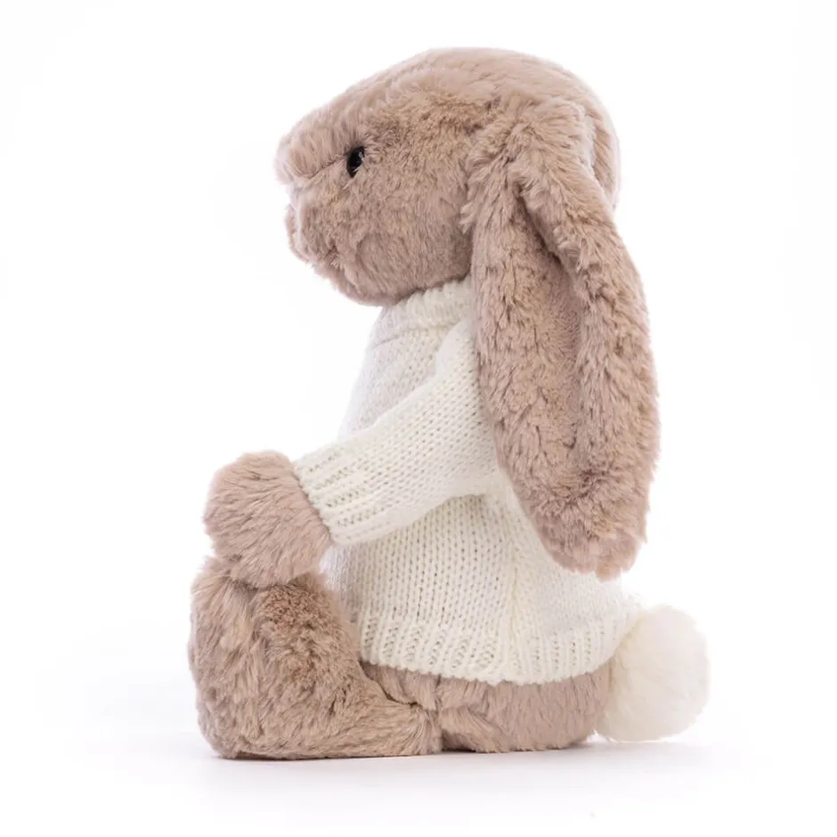 Bashful Beige Bunny with Personalised Cream Jumper*Jellycat Discount