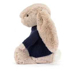 Bashful Beige Bunny with Personalised Navy Jumper*Jellycat Hot