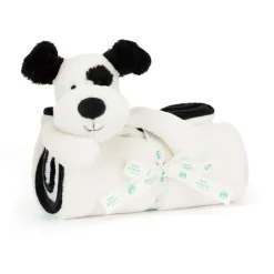 Bashful Black & Cream Puppy Blankie*Jellycat New