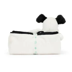 Bashful Black & Cream Puppy Blankie*Jellycat New