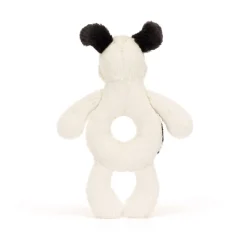 Bashful Black & Cream Puppy Ring Rattle*Jellycat Clearance