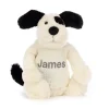 Bashful Black & Cream Puppy with Personalised Cream Jumper*Jellycat Outlet