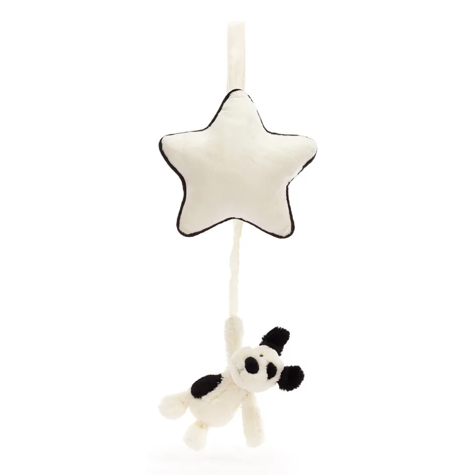 Bashful Black & Cream Puppy Musical Pull*Jellycat Discount