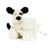 Bashful Black & Cream Puppy Soother*Jellycat Hot
