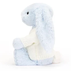 Bashful Blue Bunny with Personalised Cream Jumper*Jellycat Outlet