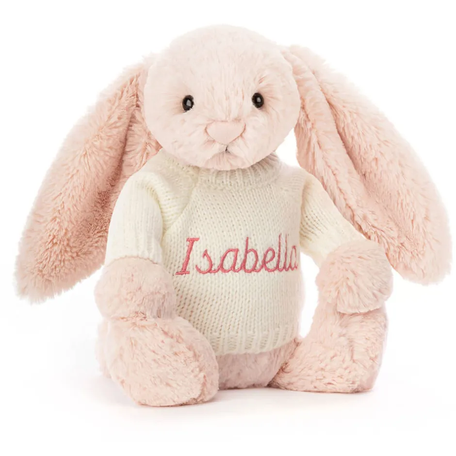 Bashful Blush Bunny with Personalised Cream Jumper*Jellycat Discount