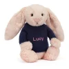 Bashful Blush Bunny with Personalised Navy Jumper*Jellycat Hot