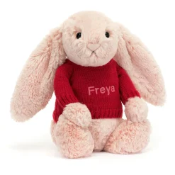 Bashful Blush Bunny with Personalised Red Jumper*Jellycat Online