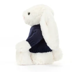 Bashful Cream Bunny with Personalised Navy Jumper*Jellycat Best