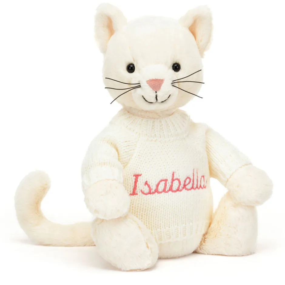 Bashful Cream Kitten with Personalised Cream Jumper*Jellycat Online