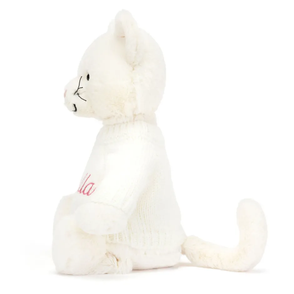 Bashful Cream Kitten with Personalised Cream Jumper*Jellycat Online