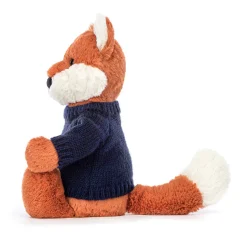 Bashful Fox Cub with Personalised Navy Jumper*Jellycat Best