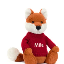 Bashful Fox Cub with Personalised Red Jumper*Jellycat Hot