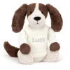Bashful Fudge Puppy with Personalised Cream Jumper*Jellycat Outlet