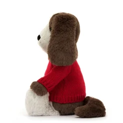 Bashful Fudge Puppy with Personalised Red Jumper*Jellycat Hot