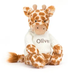 Bashful Giraffe with Personalised Cream Jumper*Jellycat Outlet