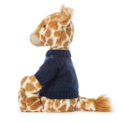 Bashful Giraffe with Personalised Navy Jumper*Jellycat Outlet