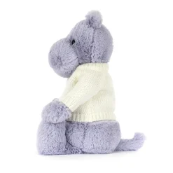 Bashful Hippo with Personalised Cream Jumper*Jellycat Clearance