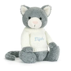 Bashful Kitten with Personalised Cream Jumper*Jellycat Best