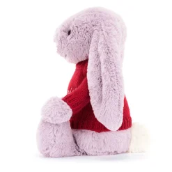 Bashful Lilac Bunny with Personalised Red Jumper*Jellycat Hot