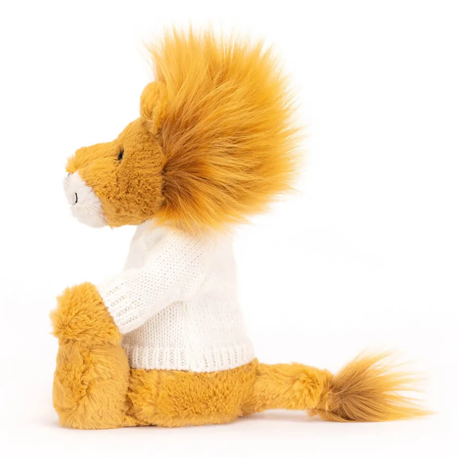Bashful Lion with Personalised Cream Jumper*Jellycat Clearance
