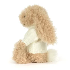 Bashful Luxe Bunny Curly with Personalised Cream Jumper*Jellycat