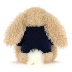 Bashful Luxe Bunny Curly with Personalised Navy Jumper*Jellycat