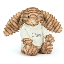 Bashful Luxe Bunny Juniper with Personalised Cream Jumper*Jellycat