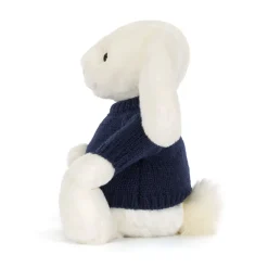 Bashful Luxe Bunny Luna with Personalised Navy Jumper*Jellycat Sale