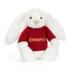 Bashful Luxe Bunny Luna with Personalised Red Jumper*Jellycat Outlet