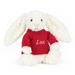 Bashful Luxe Bunny Nimbus with Personalised Red Jumper*Jellycat New