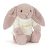 Bashful Luxe Bunny Rosa with Personalised Cream Jumper*Jellycat