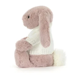 Bashful Luxe Bunny Rosa with Personalised Cream Jumper*Jellycat