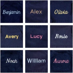 Bashful Luxe Bunny Rosa with Personalised Navy Jumper*Jellycat Clearance