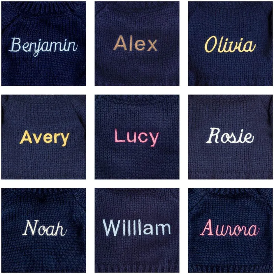 Bashful Luxe Bunny Rosa with Personalised Navy Jumper*Jellycat Clearance