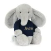 Bashful Luxe Elephant Thuddeus with Personalised Navy Jumper*Jellycat Online