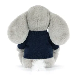Bashful Luxe Elephant Thuddeus with Personalised Navy Jumper*Jellycat Online