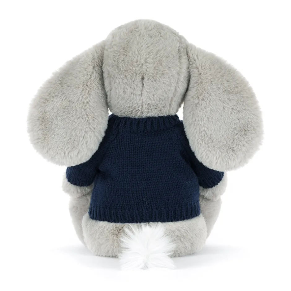 Bashful Luxe Elephant Thuddeus with Personalised Navy Jumper*Jellycat Online