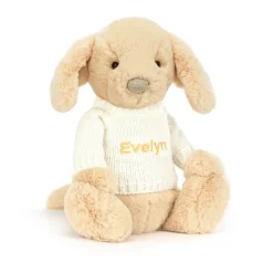 Bashful Luxe Puppy Orlando with Personalised Cream Jumper*Jellycat New