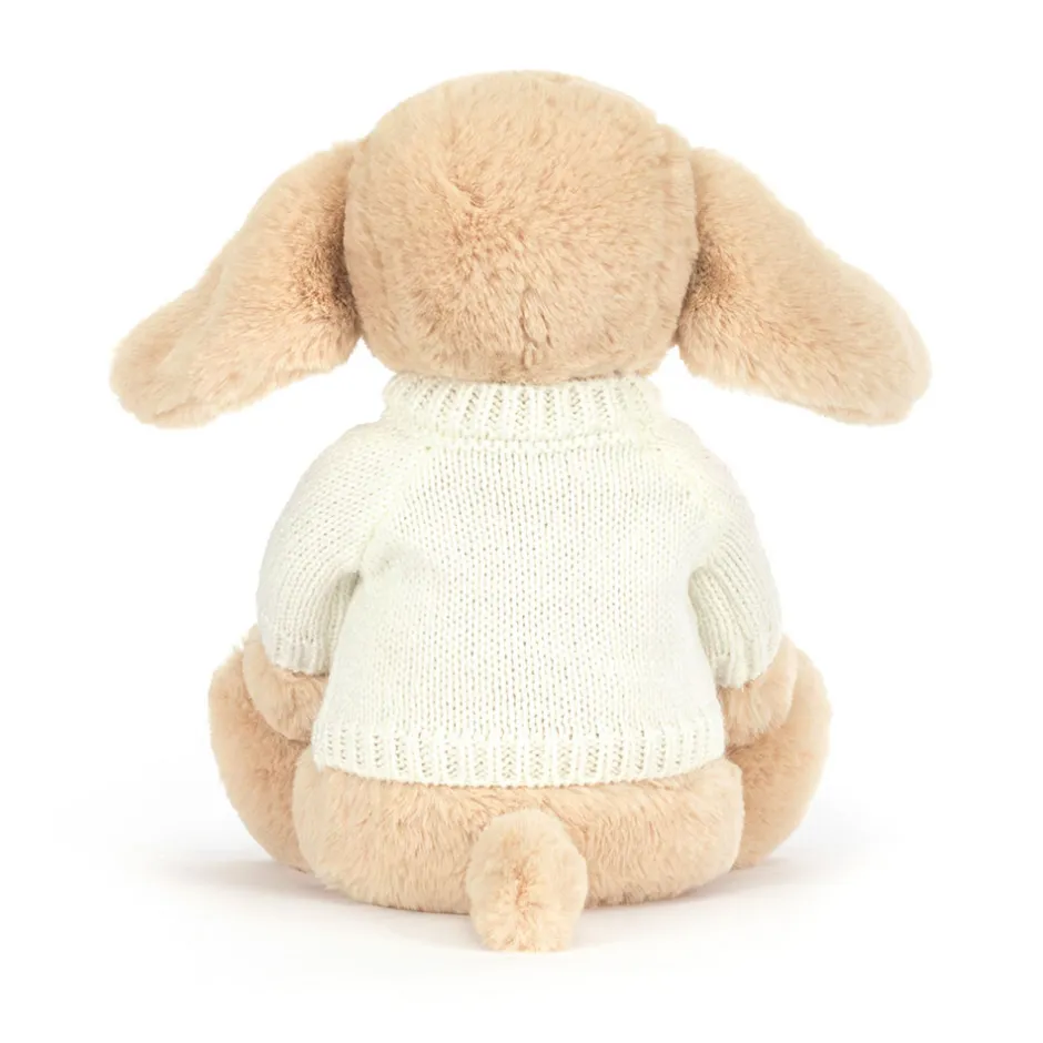 Bashful Luxe Puppy Orlando with Personalised Cream Jumper*Jellycat New
