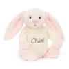 Bashful Pink Bunny with Personalised Cream Jumper*Jellycat Outlet