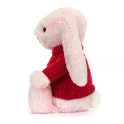 Bashful Pink Bunny with Personalised Red Jumper*Jellycat Outlet