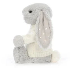 Bashful Shimmer Bunny with Personalised Cream Jumper*Jellycat Clearance