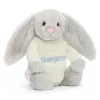 Bashful Silver Bunny with Personalised Cream Jumper*Jellycat New