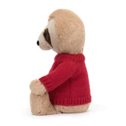Bashful Sloth with Personalised Red Jumper*Jellycat New