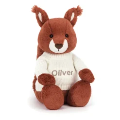 Bashful Squirrel with Personalised Cream Jumper*Jellycat Best