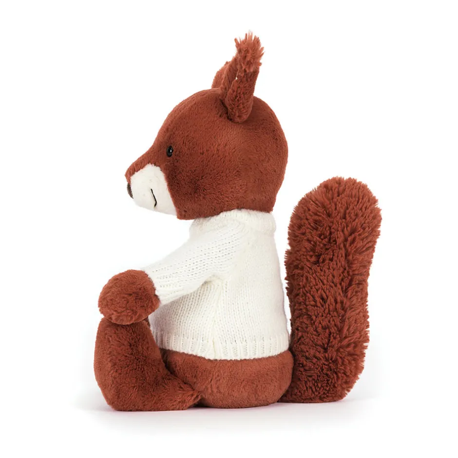 Bashful Squirrel with Personalised Cream Jumper*Jellycat Best
