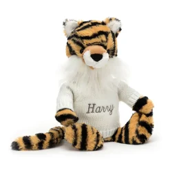 Bashful Tiger with Personalised Cream Jumper*Jellycat New